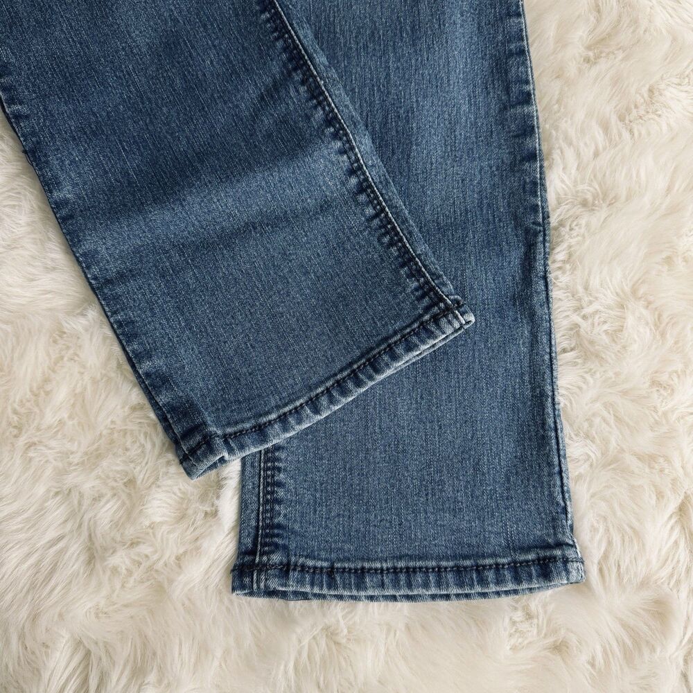 Black Daisy Kate Straight Leg Embroidered Jeans 5/27 (26x29) Blue Stretch Womens - Picture 8 of 9